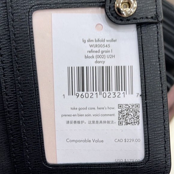 Kate Spade Darcy Large Slim Bifold Wallet 
Black - Picture 9 of 16